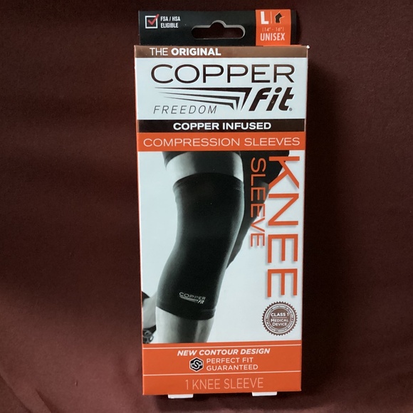 The Original Copper Fit Freedom Copper Infused Compression Knee Sleeve Size L - Picture 1 of 5